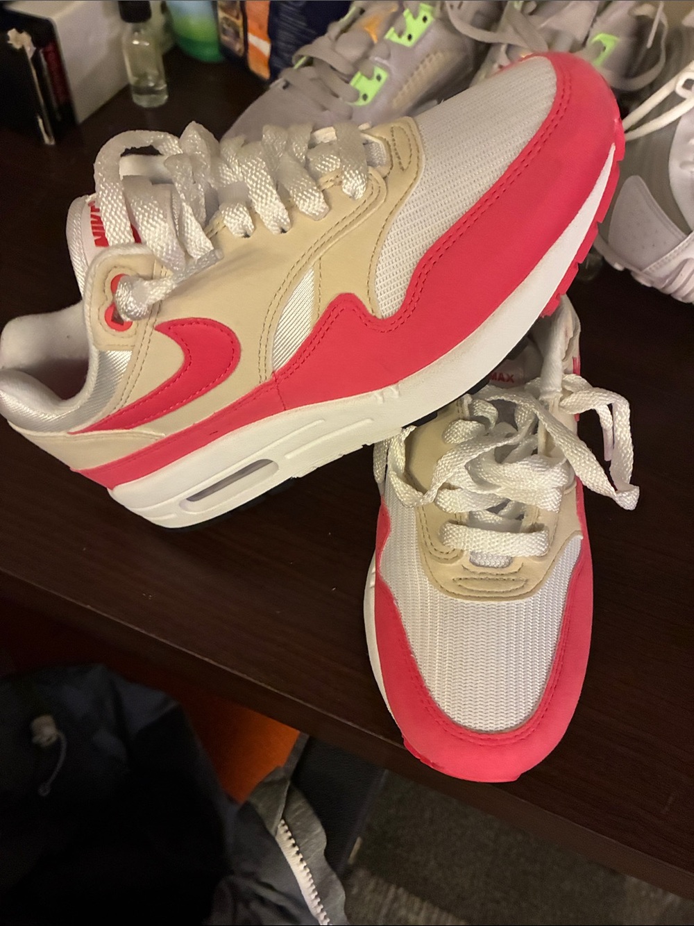 Nike Women’s Low-Top Sneakers in Hot Pink and Cream